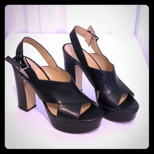 Micheal Kors Black Leather Heels